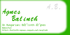 agnes balinth business card